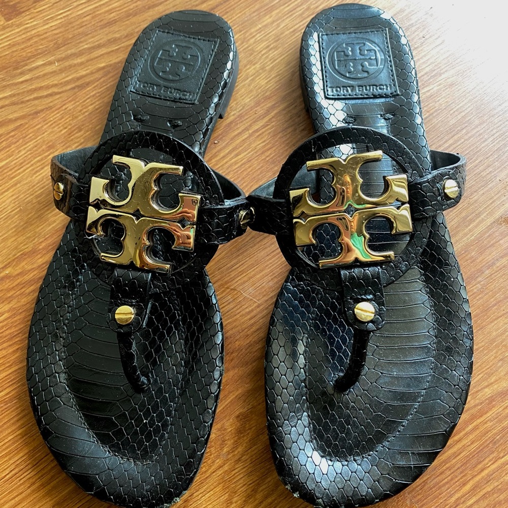 Black Tory Burch Miller Sandals